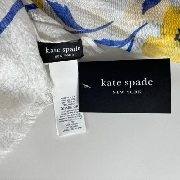 Kate Spade New York Women's Oblong Floral Lightweight Scarf Shawl NWT $98